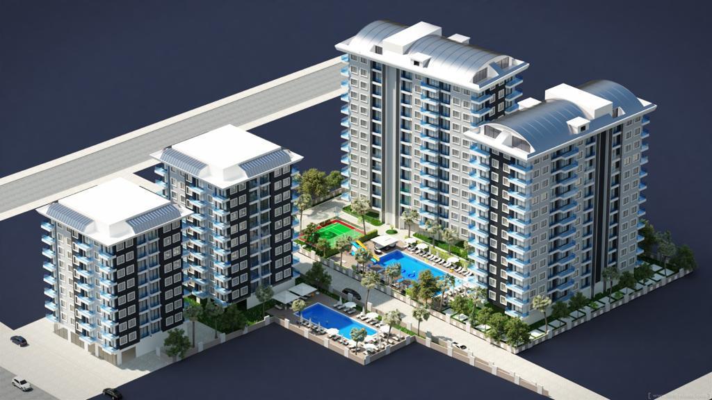 New complex at the initial stage of construction in Mahmutlar area - Umbrella Group