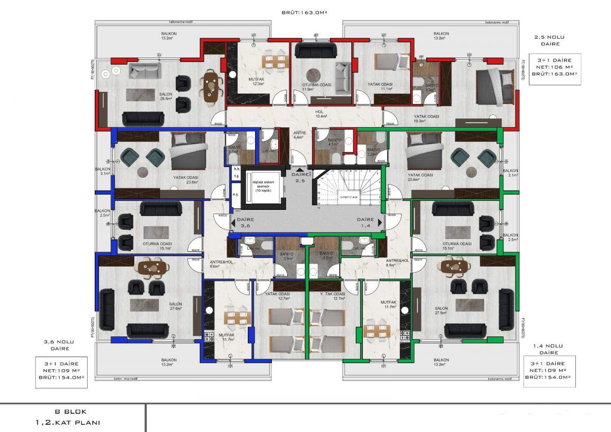 Apartments with a separate kitchen in a new residential complex in Oba - Umbrella Group - Photo 17