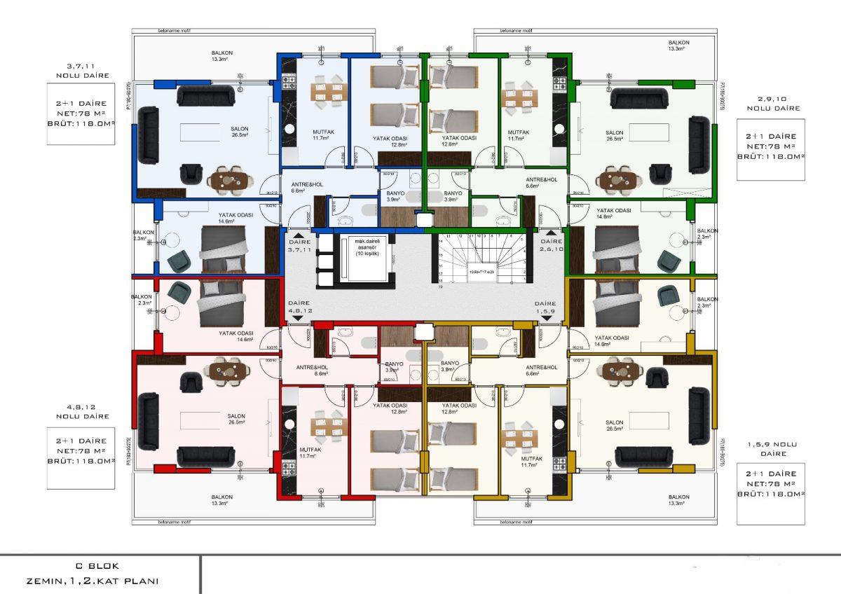 Apartments with a separate kitchen in a new residential complex in Oba - Umbrella Group - Photo 20