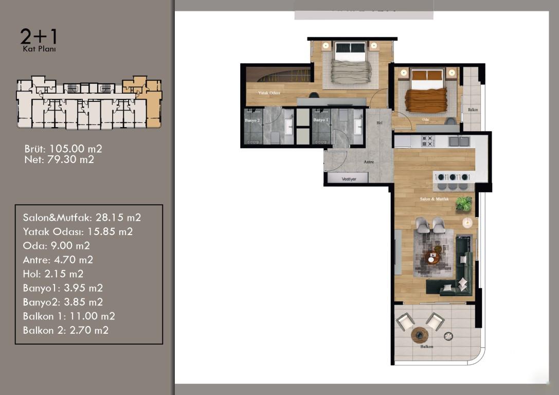 New project in the city of Mersin only 400 meters from the sea - Umbrella Group - Photo 37