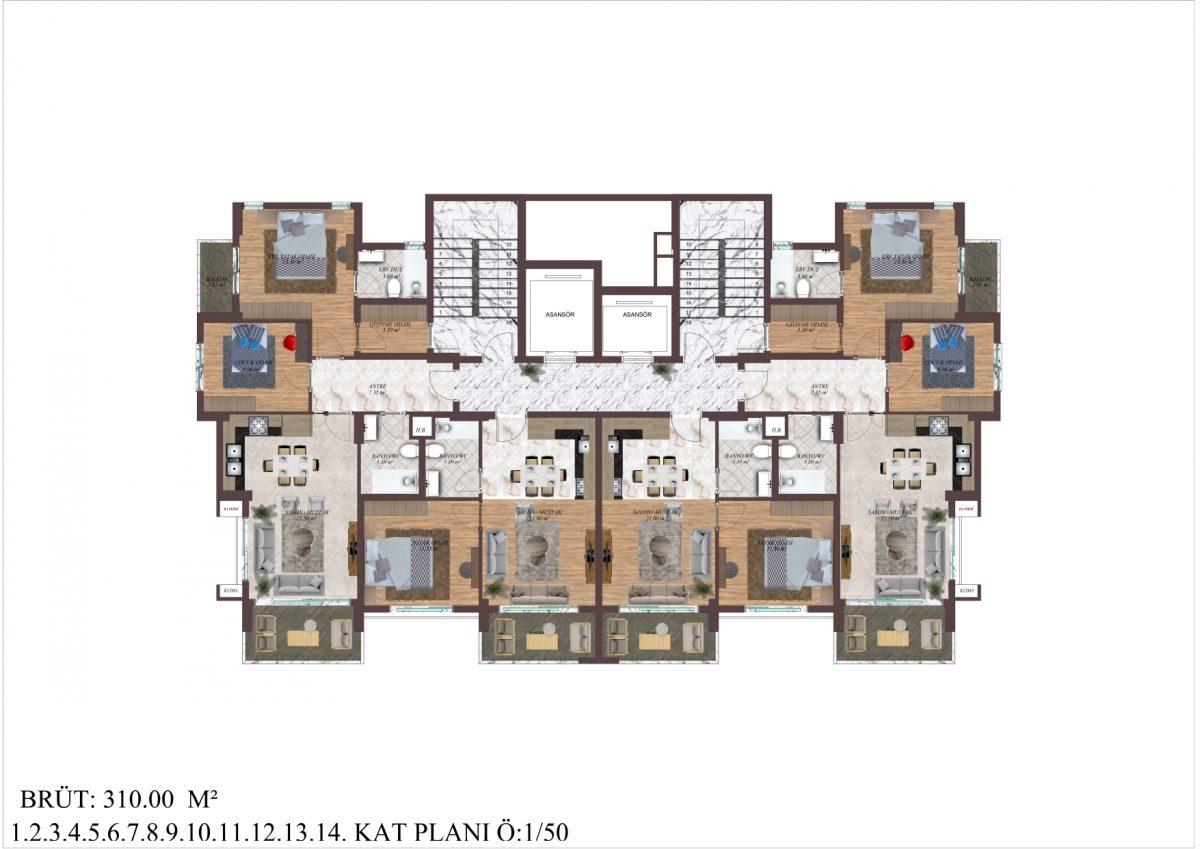 Project of a modern residential complex in the city of Mersin near the sea - Umbrella Group - Photo 39