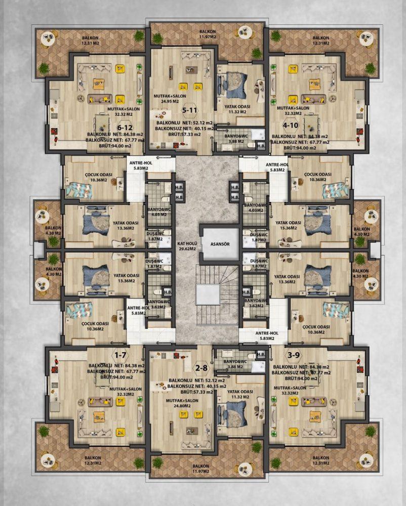 New residential complex in Oba district with spacious apartments and commercial premises - Umbrella Group - Photo 23