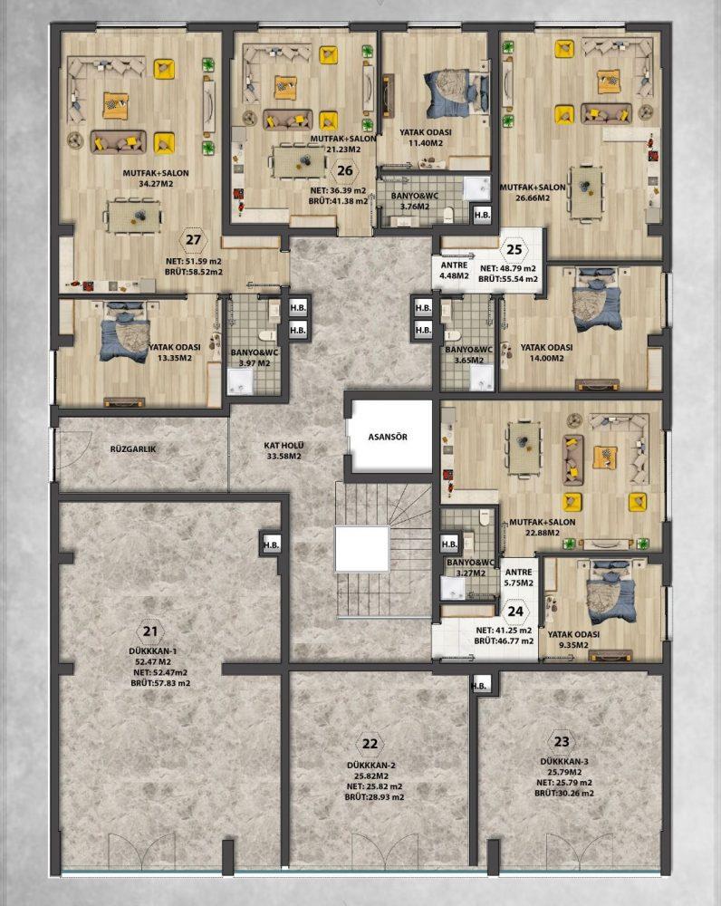 New residential complex in Oba district with spacious apartments and commercial premises - Umbrella Group - Photo 22