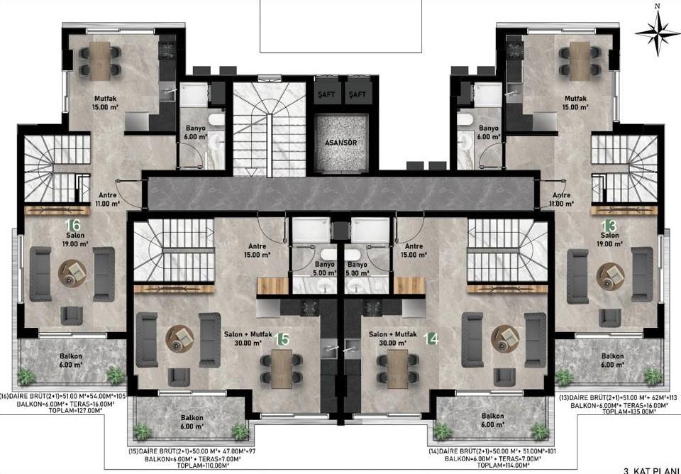 New modern project with cozy apartments near Cleopatra beach, 450 m to the center - Umbrella Group - Photo 30