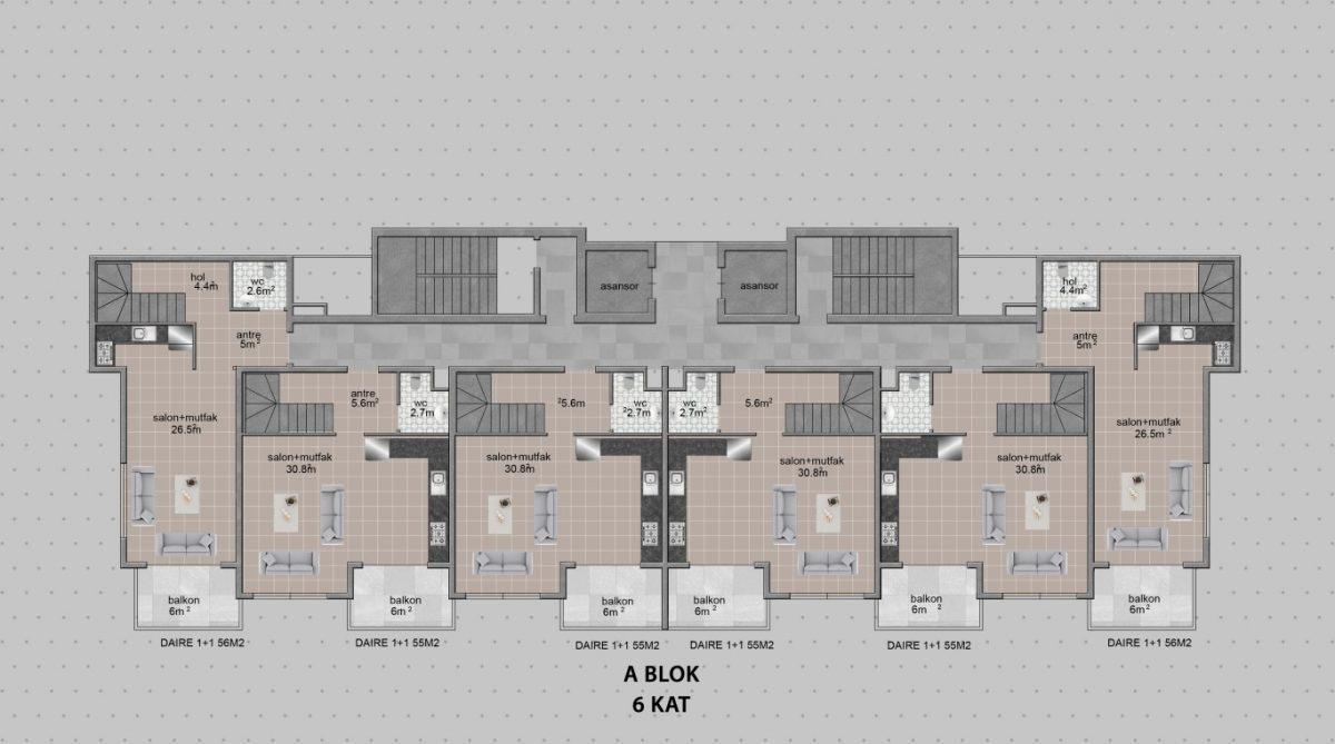 New residential complex in Turkey next to the pine forest in the area of Avsallar, Alanya (Plans 1+1, 2+1, 3+1) - Umbrella Group - Photo 17