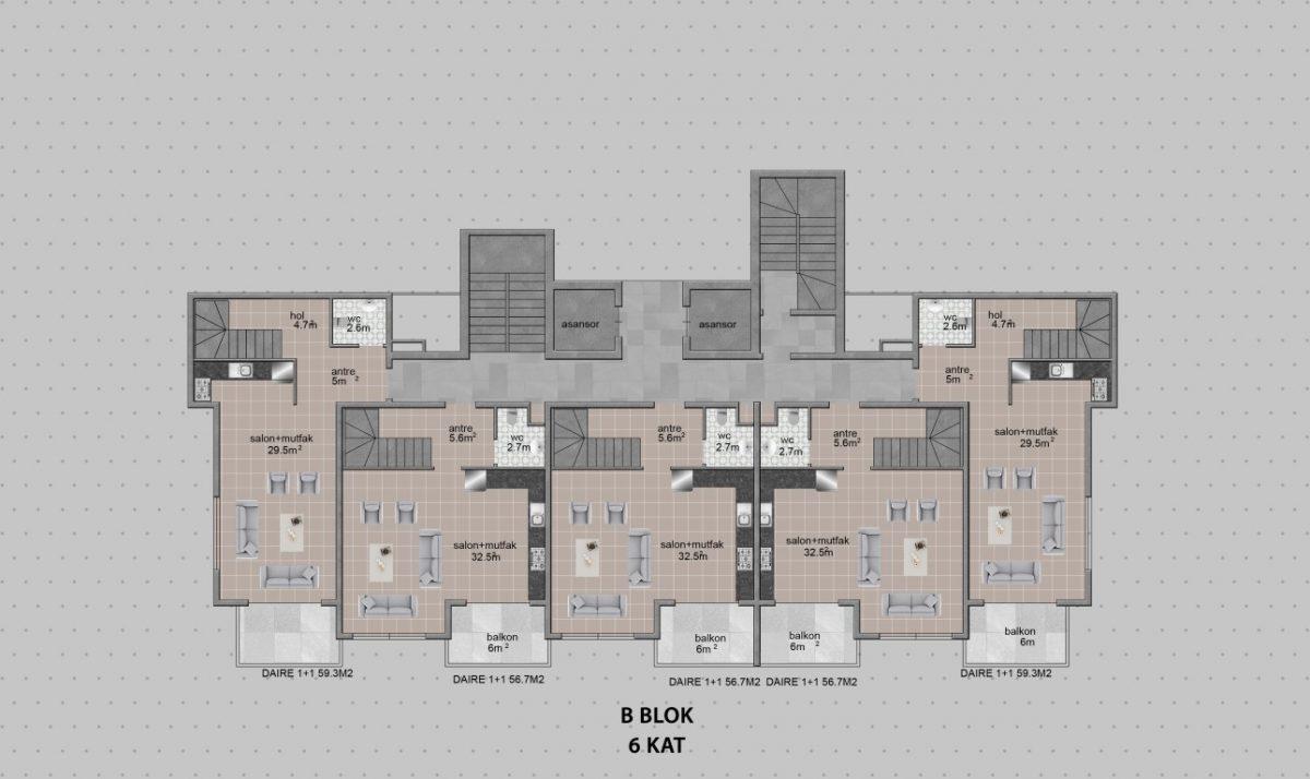 New residential complex in Turkey next to the pine forest in the area of Avsallar, Alanya (Plans 1+1, 2+1, 3+1) - Umbrella Group - Photo 22
