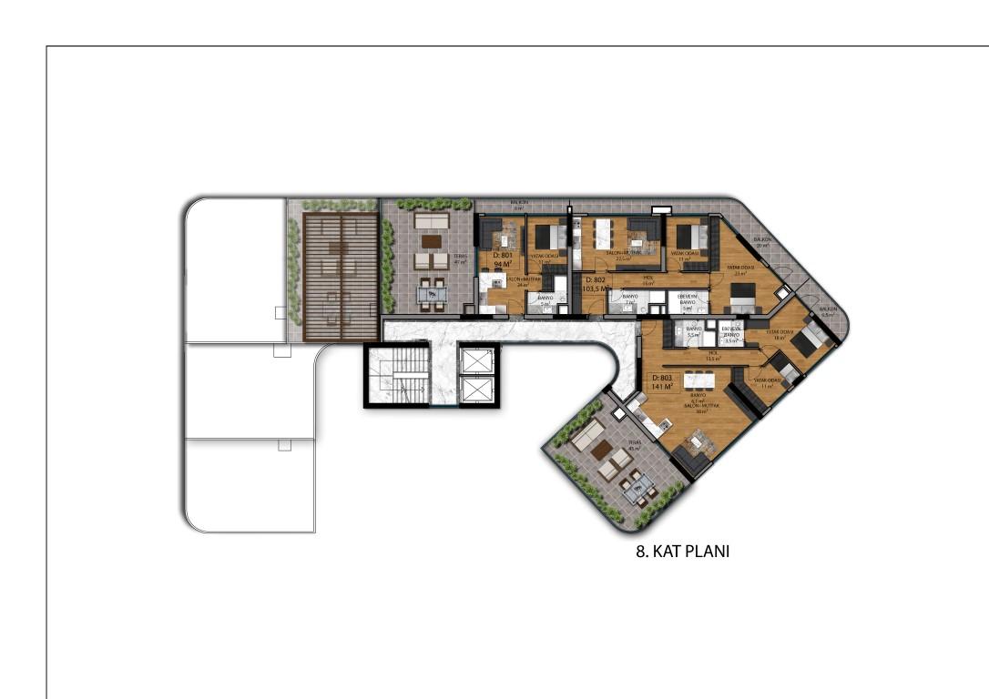 Modern style apartment complex with commercial premises in Northern Cyprus - Umbrella Group - Photo 21