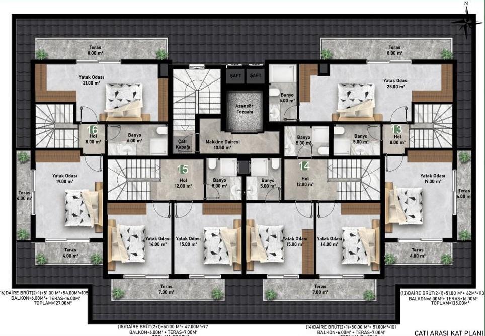 New modern project with cozy apartments near Cleopatra beach, 450 m to the center - Umbrella Group - Photo 31