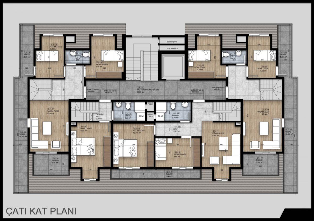 Modern five-storey residential complex in Turkey in the area of Okurdjalar (area 63-180 m²) - Umbrella Group - Photo 25