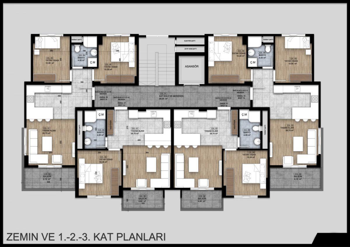 Modern five-storey residential complex in Turkey in the area of Okurdjalar (area 63-180 m²) - Umbrella Group - Photo 23