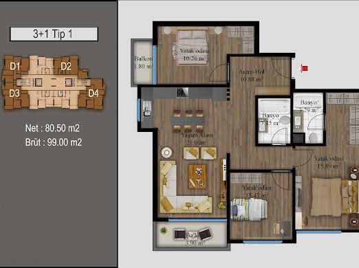 Residential complex with spacious apartments 2+1 and 3+1 in Teja, Mersin - Umbrella Group - Photo 13