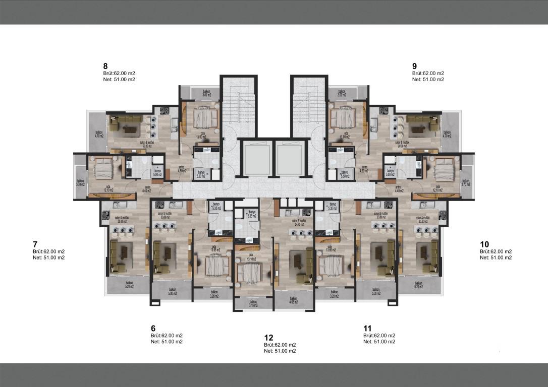 New residential complex with apartments 1+1 in Mersin - Umbrella Group - Photo 19