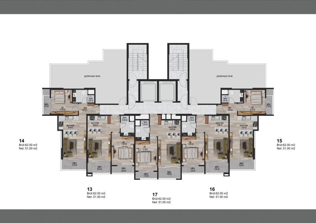 New residential complex with apartments 1+1 in Mersin - Umbrella Group - Photo 20
