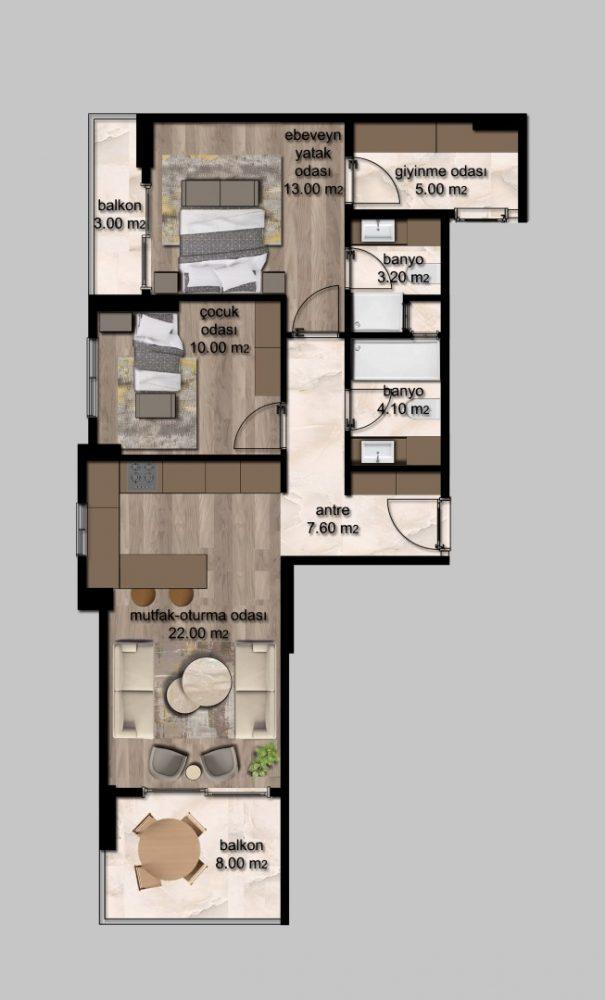 New residential complex in Mersin with plans 1+1, 2+1 - Umbrella Group - Photo 13