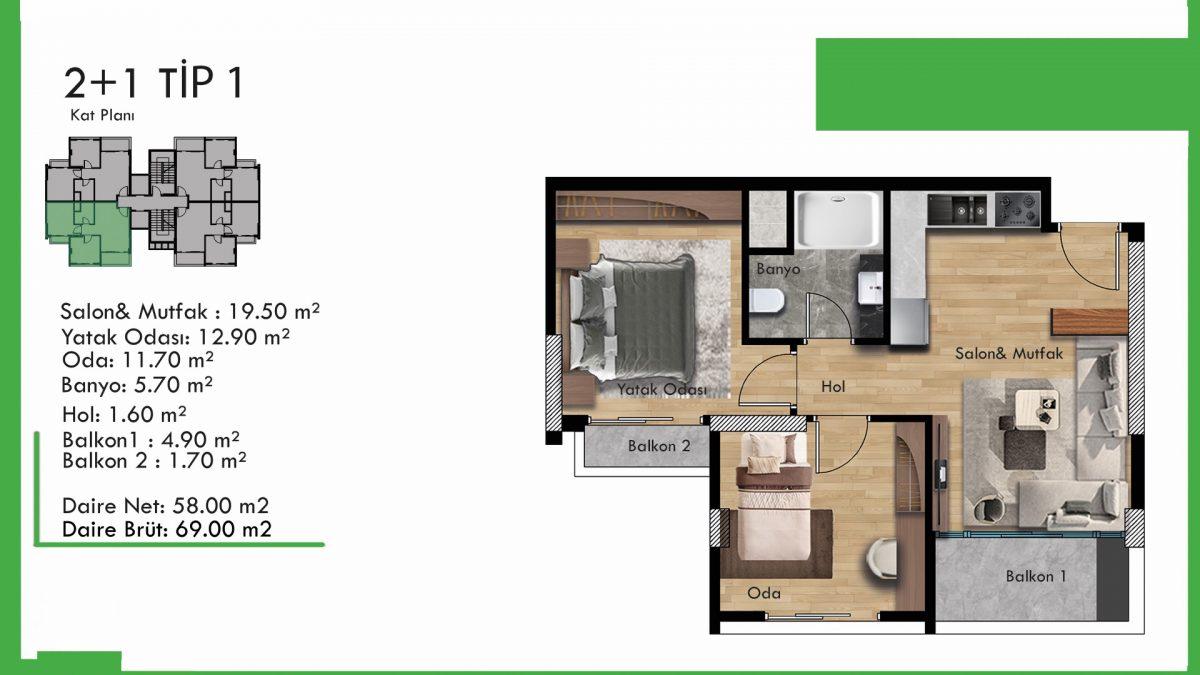 New investment project with apartments 2+1 in Mezitli, Mersin - Umbrella Group - Photo 25