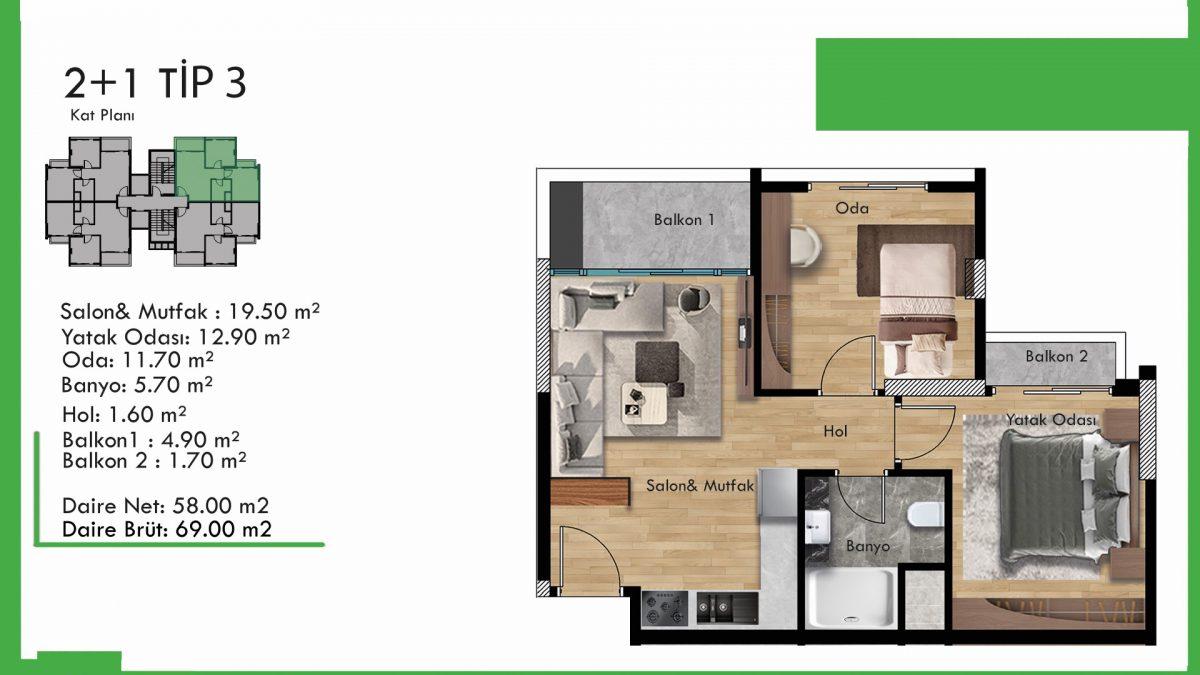 New investment project with apartments 2+1 in Mezitli, Mersin - Umbrella Group - Photo 27
