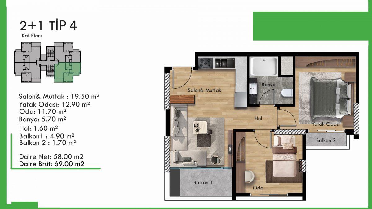 New investment project with apartments 2+1 in Mezitli, Mersin - Umbrella Group - Photo 28