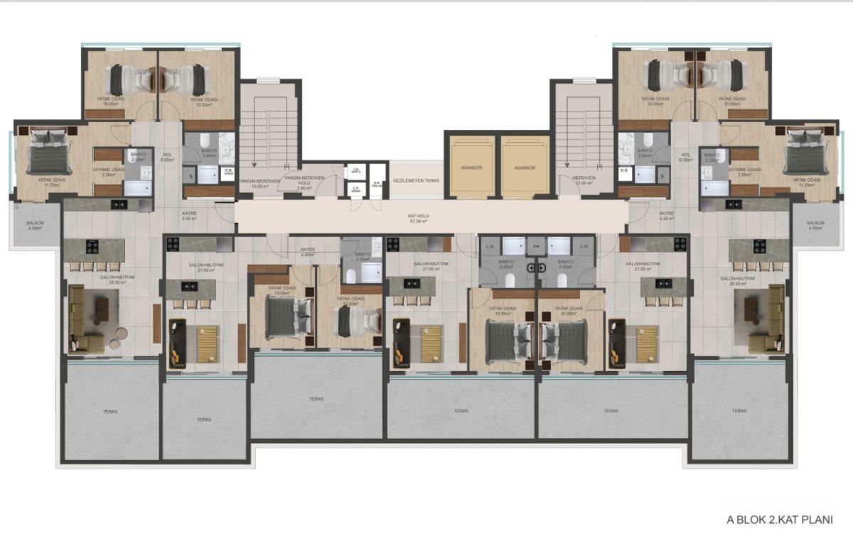 New residential complex in a quiet area of the city of Mersin, with plans 1+1, 2+1 and 3+1 - Umbrella Group - Photo 26