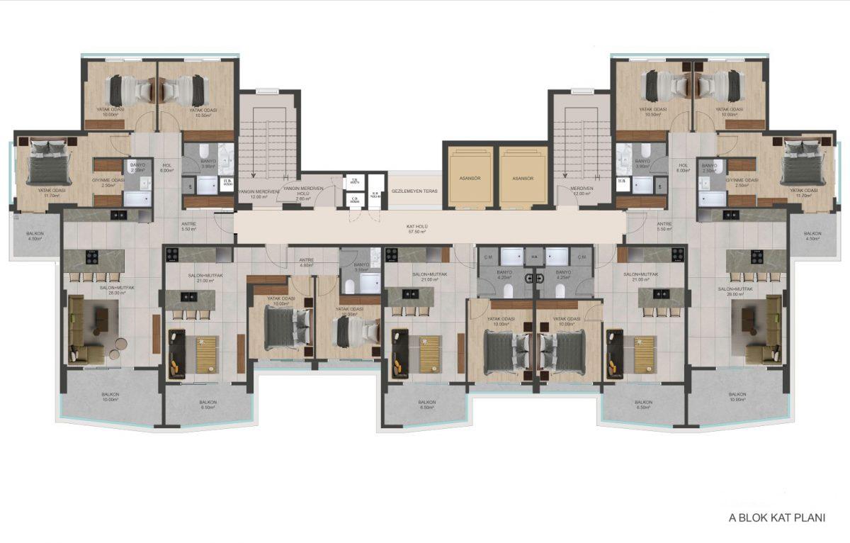 New residential complex in a quiet area of the city of Mersin, with plans 1+1, 2+1 and 3+1 - Umbrella Group - Photo 24