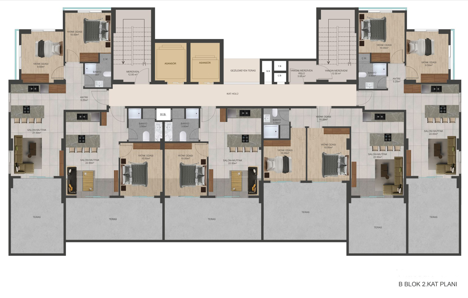 New residential complex in a quiet area of the city of Mersin, with plans 1+1, 2+1 and 3+1 - Umbrella Group - Photo 29