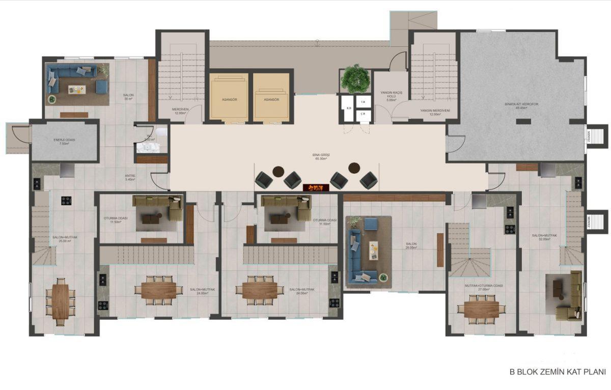 New residential complex in a quiet area of the city of Mersin, with plans 1+1, 2+1 and 3+1 - Umbrella Group - Photo 27