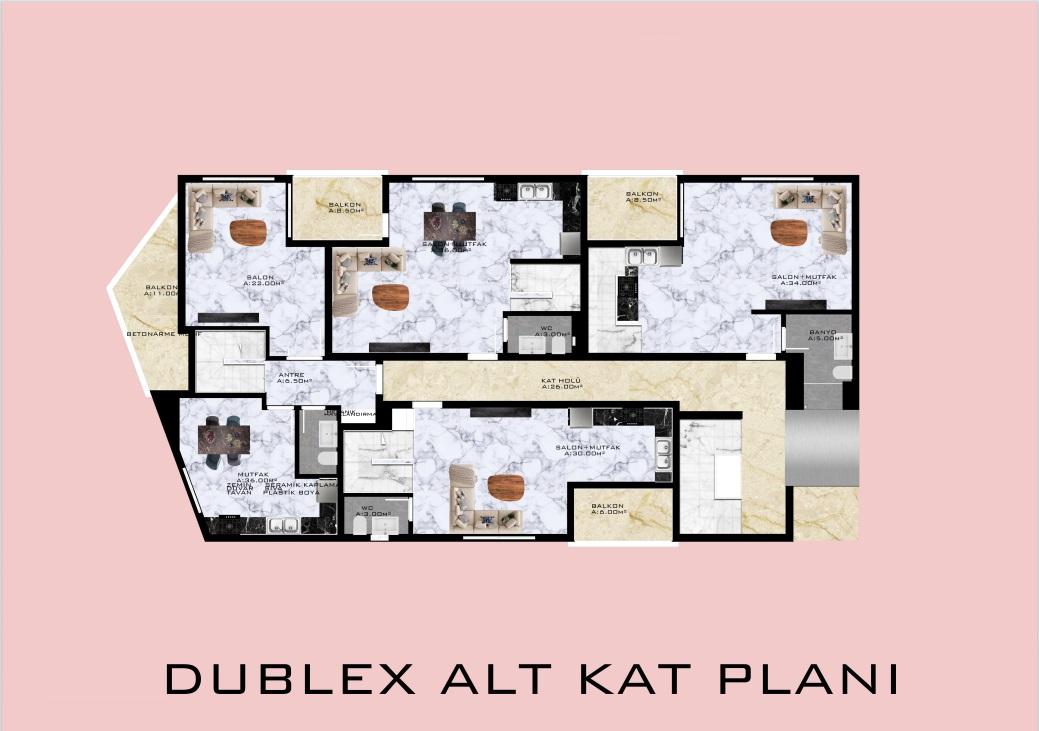 New stylish low-rise house in the area of Demirtaş (plans 1+1,2+1) - Umbrella Group - Photo 22