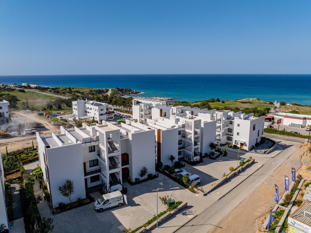 Project of a modern residential complex in Northern Cyprus in the area of Esentepe, apartment layout 2+1 - Umbrella Group