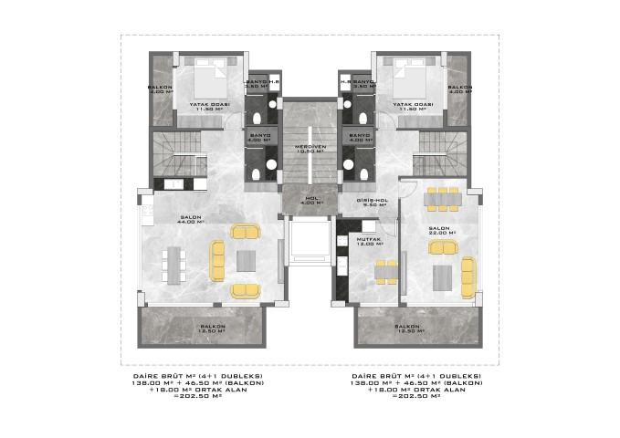 Luxury house by the sea in the Kestel area near the sea, apartments 1+1, 2+1, 3+1 and 4+1 - Umbrella Group - Photo 35