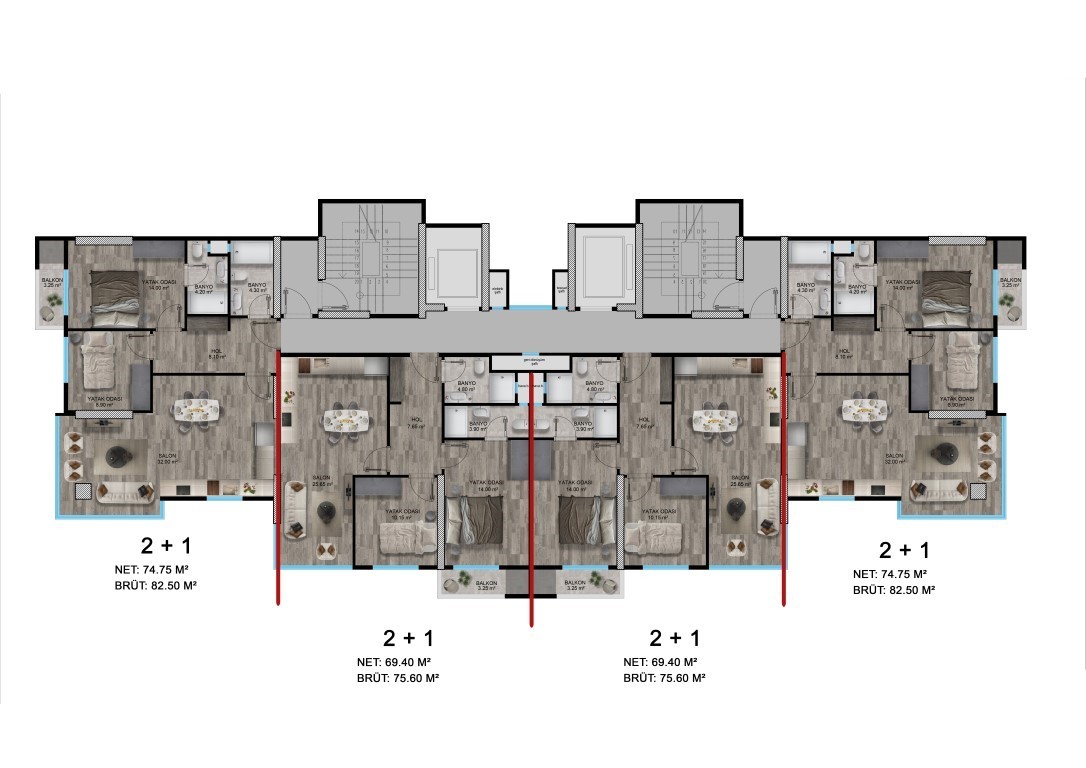 New high-rise residential complex in Mersin with 2+1 apartments - Umbrella Group - Photo 4