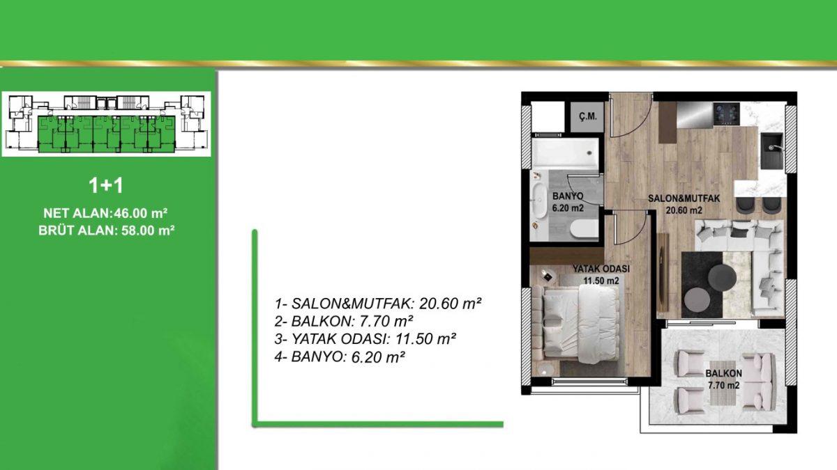 New 1+1 apartment complex in Mezitli district - Umbrella Group - Photo 10