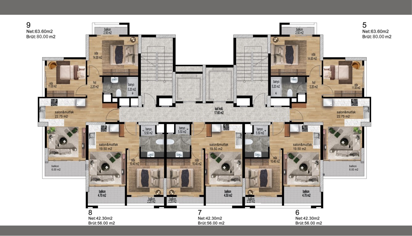 New residential complex in Mersin with 1+1 and 2+1 - Umbrella Group - Photo 11