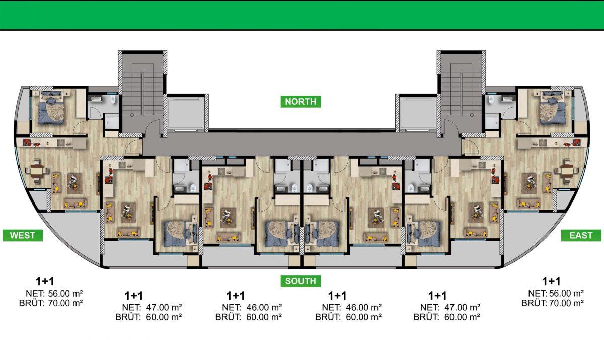 New high-rise residential complex with apartments 1+1 by the sea - Umbrella Group - Photo 38