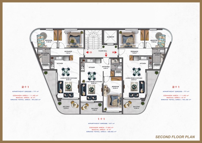 New project in the heart of Alanya with 1+1, 2+1 apartments - Umbrella Group - Photo 25