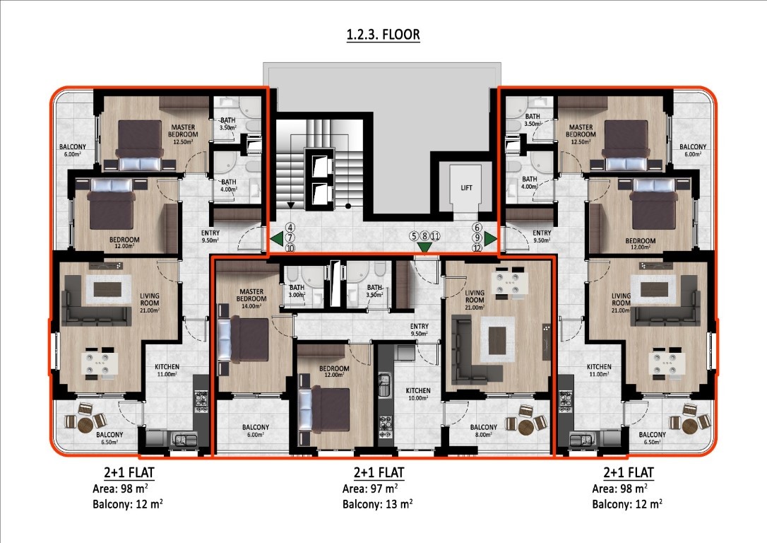 New residence under construction, spacious 2+1 and 3+1 apartments in Gazipash - Umbrella Group - Photo 12