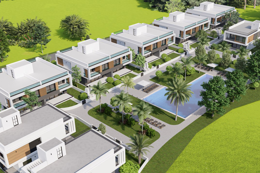Project of a modern residential complex in Northern Cyprus in the area of Famagusta, apartment layout 1+1, 2+1 - Umbrella Group