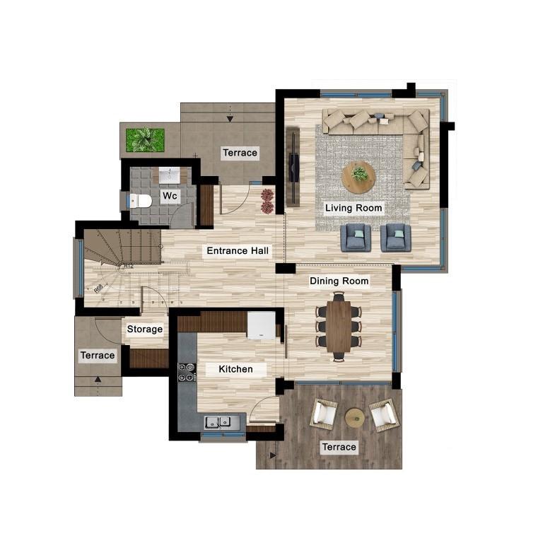 Design of new villas in Northern Cyprus with 3+1 apartments with a floor area of 195 m2, district of Iskele - Umbrella Group - Photo 15