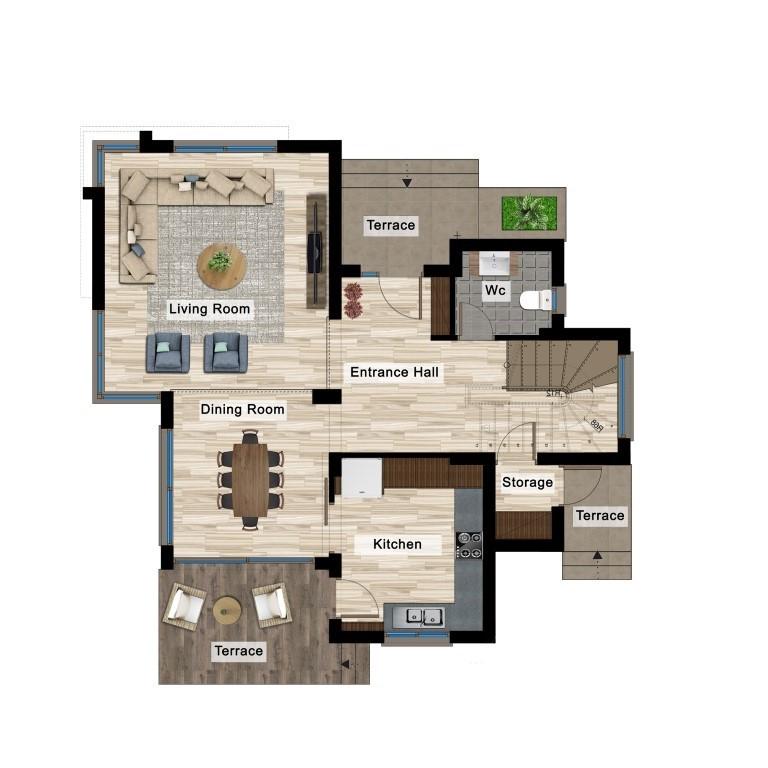 Design of new villas in Northern Cyprus with 3+1 apartments with a floor area of 195 m2, district of Iskele - Umbrella Group - Photo 14