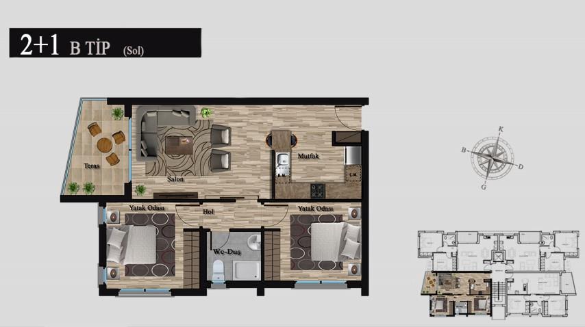 New residential complex in Northern Cyprus, with apartments of 2+1 floor area 79 m2 - Umbrella Group - Photo 18