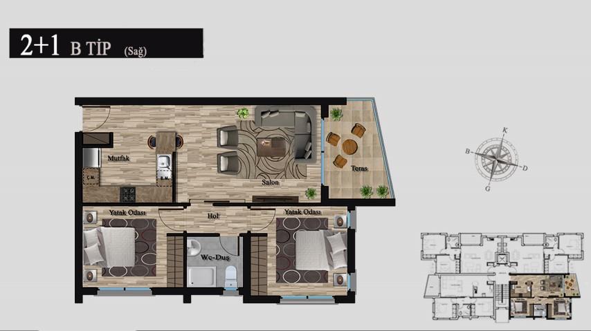 New residential complex in Northern Cyprus, with apartments of 2+1 floor area 79 m2 - Umbrella Group - Photo 19