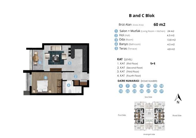 New modern project in Northern Cyprus, Kyrenia, with plans 1+1, 2+1 and 3+1 - Umbrella Group - Photo 26