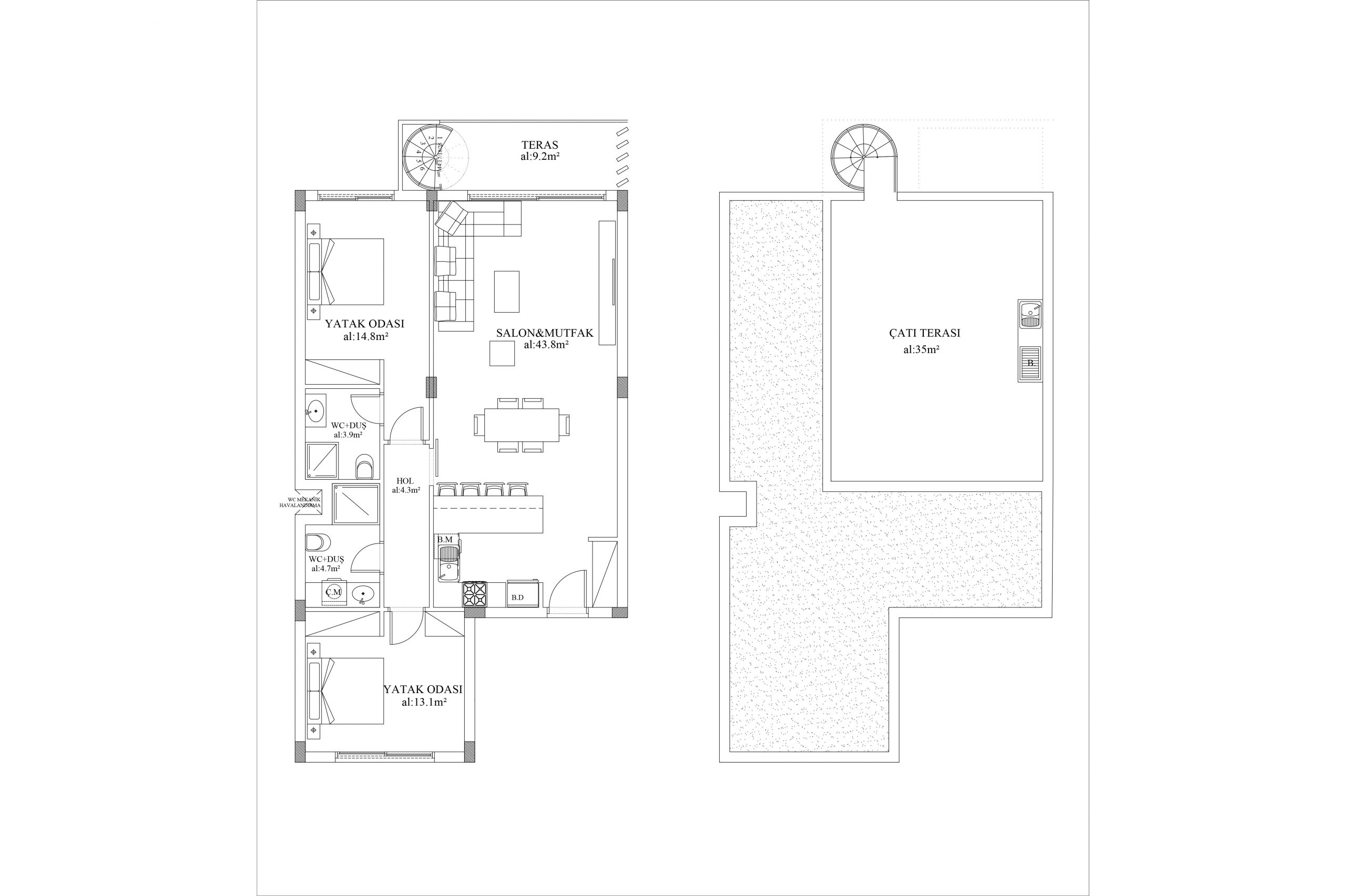 New project apartment in Northern Cyprus, 2+1 floor area 105 m2 - Umbrella Group - Photo 13