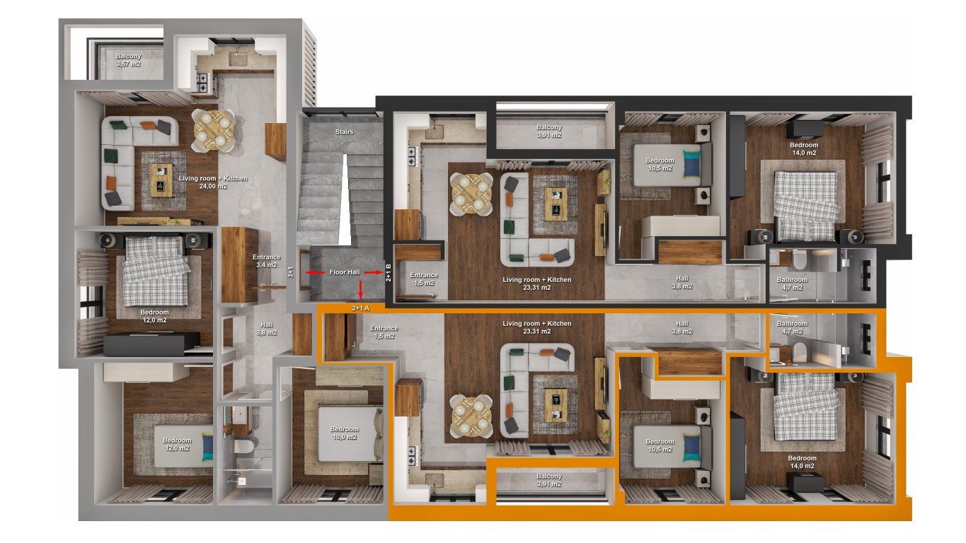 New project in Northern Cyprus, 2+1 apartment area of 70 m2, Lapta area - Umbrella Group - Photo 7