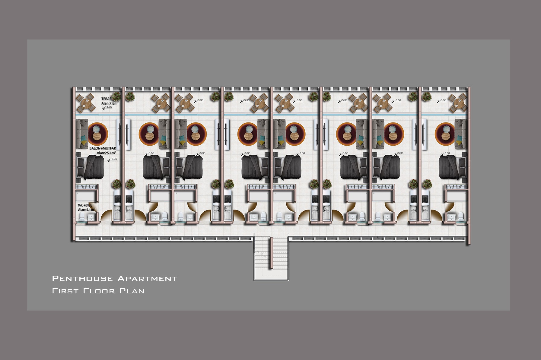 New project in Northern Cyprus elite class apartment floor plan 35 m2 - Umbrella Group - Photo 14