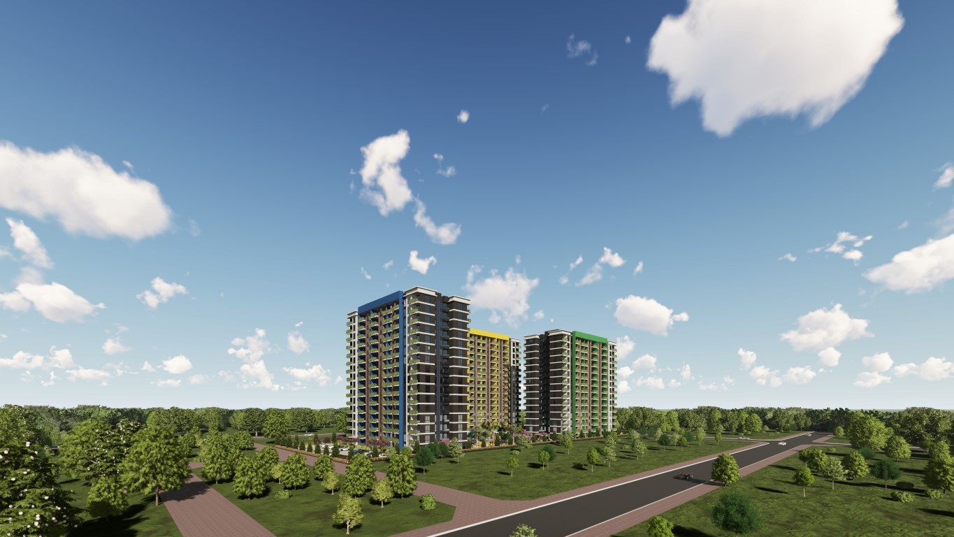 New cozy residential complex in the Erdemley area, 2+1, 3+1 apartments - Umbrella Group