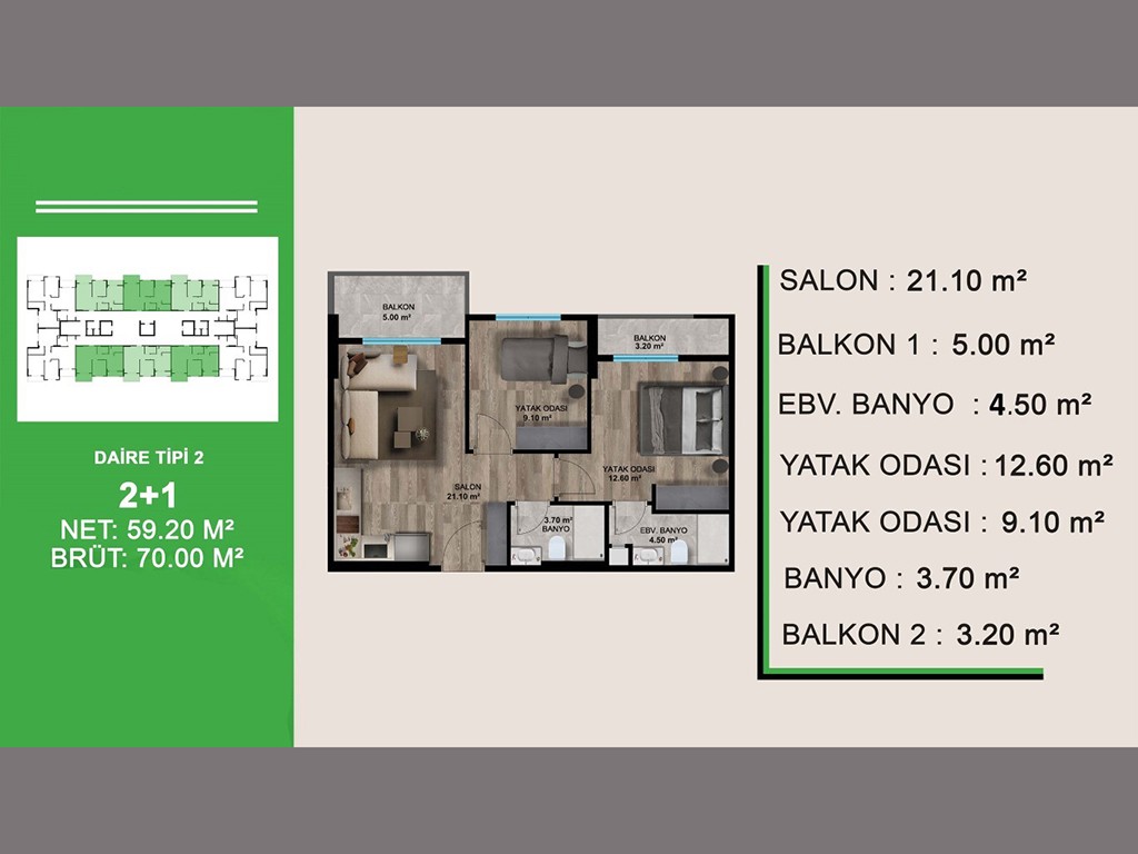 New cozy residential complex in the Erdemley area, 2+1, 3+1 apartments - Umbrella Group - Photo 16