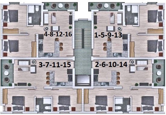 New residential complex in Northern Cyprus, apartment plan 2+1 area of 70 m2 - Umbrella Group - Photo 2