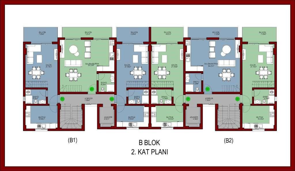 Apartment in Fethiye with city, sea and mountain views, with an area of 55 m2 - Umbrella Group - Photo 13