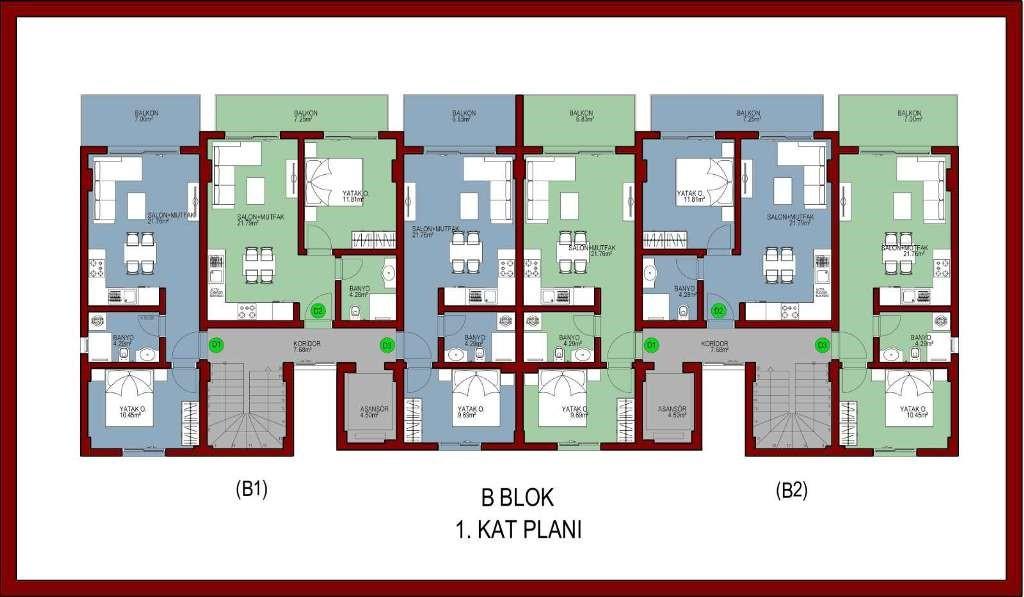 Apartment in Fethiye with city, sea and mountain views, with an area of 55 m2 - Umbrella Group - Photo 12