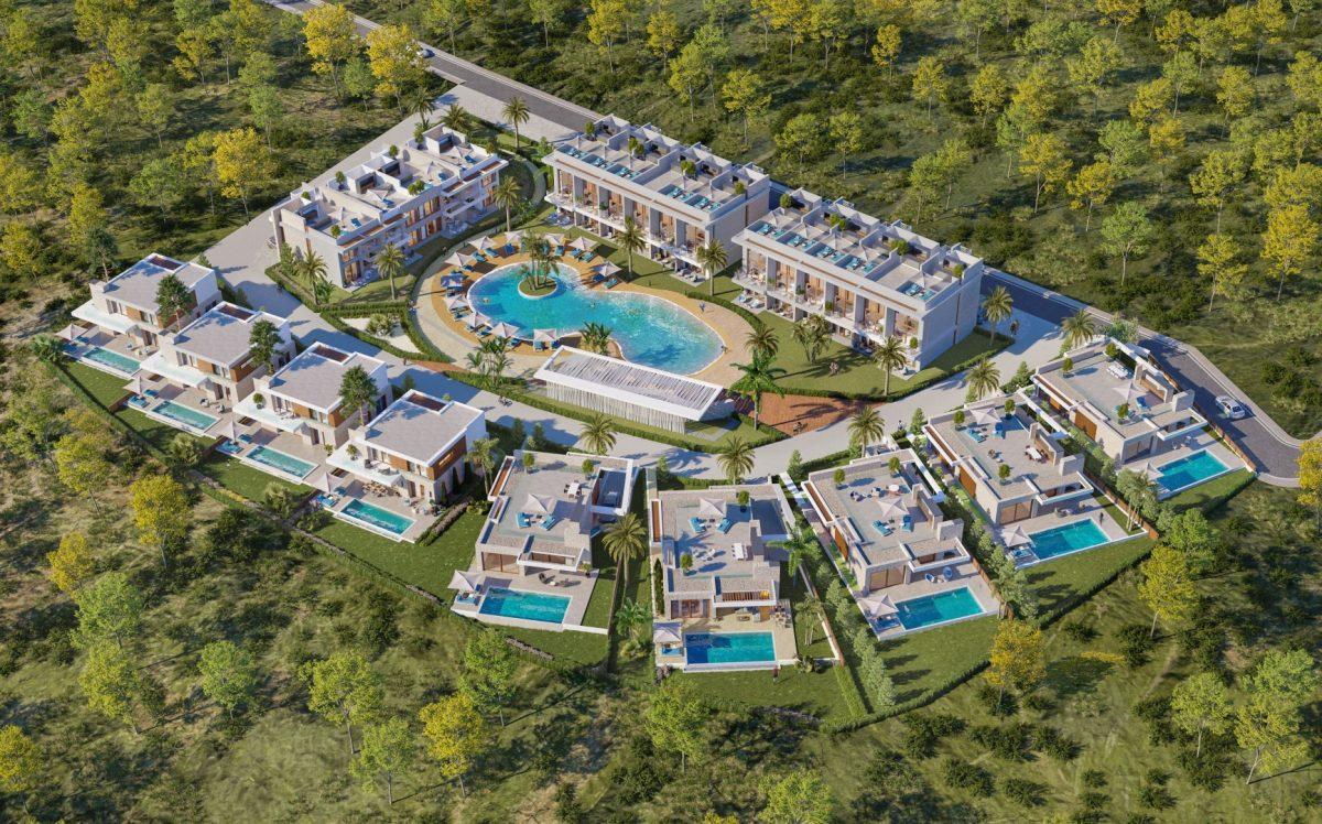 New design of villas and apartments in Northern Cyprus with sea view, Esentepe area - Umbrella Group