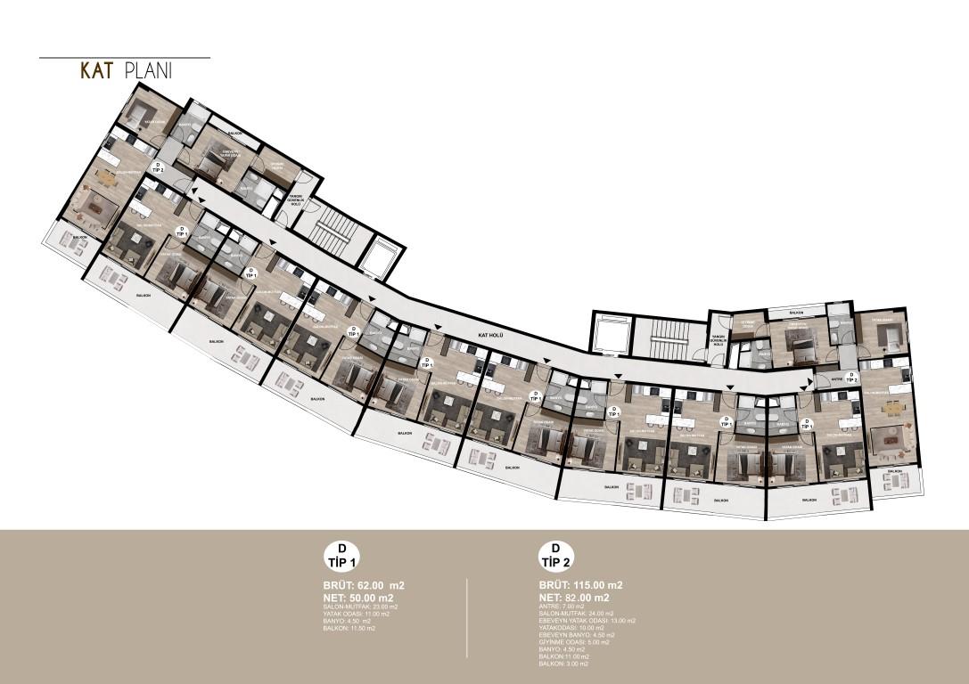 Investment residential complex 400 m from the sea in Mersin, Tomyuk district - Umbrella Group - Photo 11